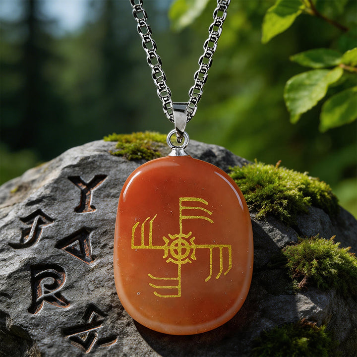 WorldNorse Ginfaxi Warrior Strength Crystal Necklace - Red Agate - image 6