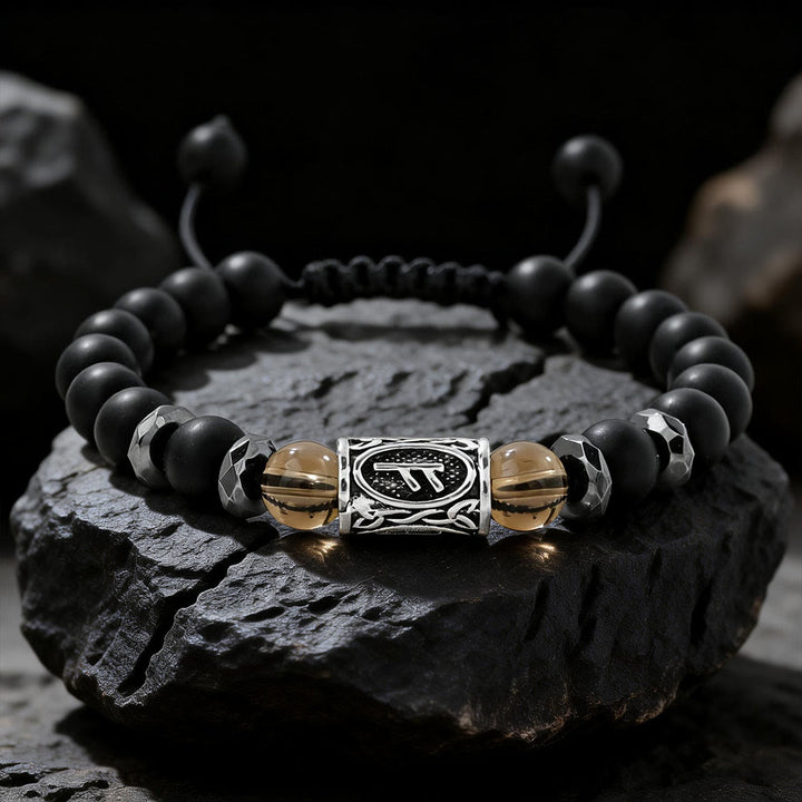 WorldNorse Viking Runes Strength Crystal Beaded Bracelet - Smoky Quartz - image 11