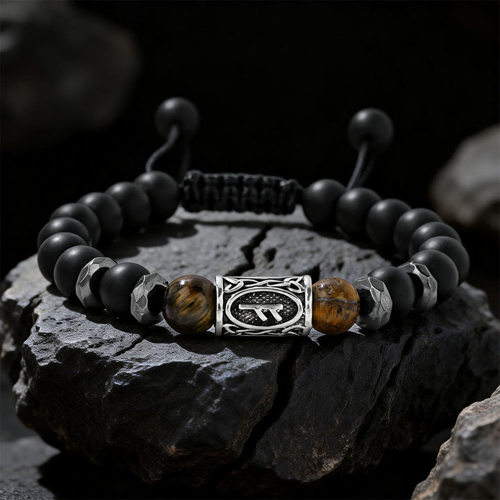 WorldNorse Viking Runes Strength Crystal Beaded Bracelet - Tiger's Eye - image 16