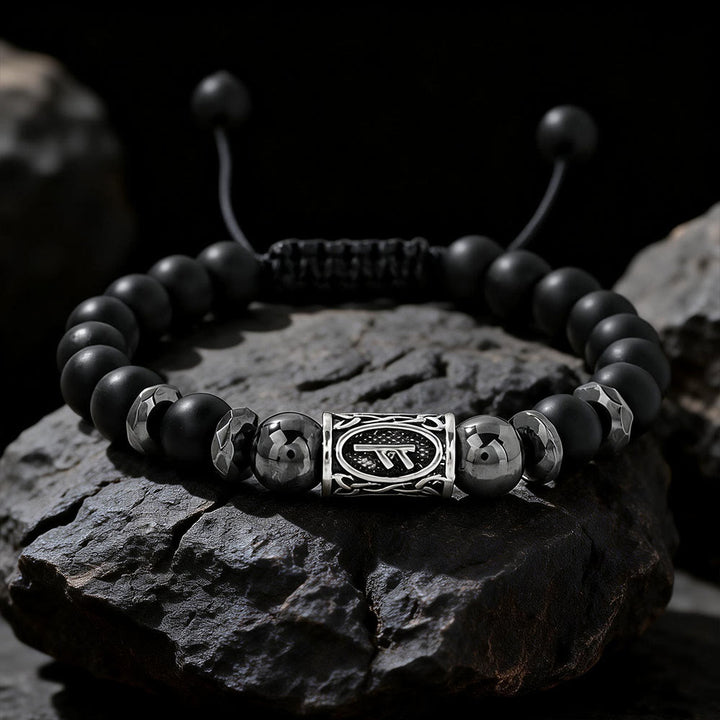 WorldNorse Viking Runes Strength Crystal Beaded Bracelet - Hematite - image 13