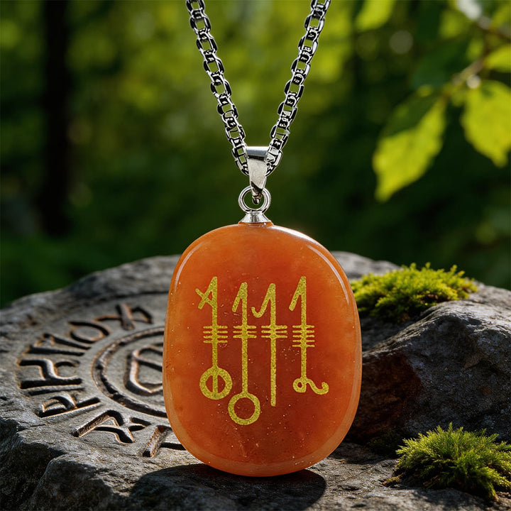 WorldNorse Svefnthorn Slumber Stave Crystal Necklace - Red Aventurine - image 8