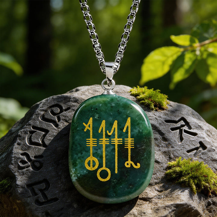 WorldNorse Svefnthorn Slumber Stave Crystal Necklace - India Agate - image 16