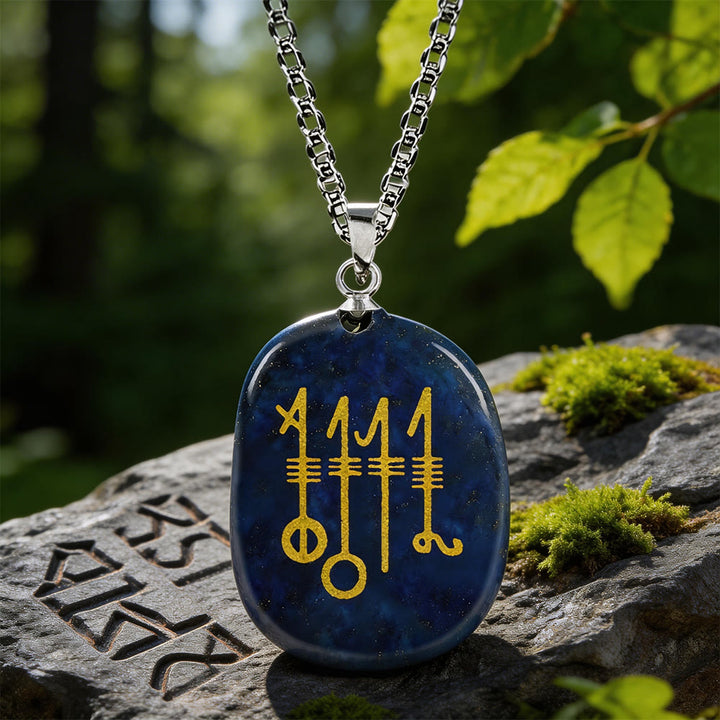WorldNorse Svefnthorn Slumber Stave Crystal Necklace - Lapis Lazuli - image 9
