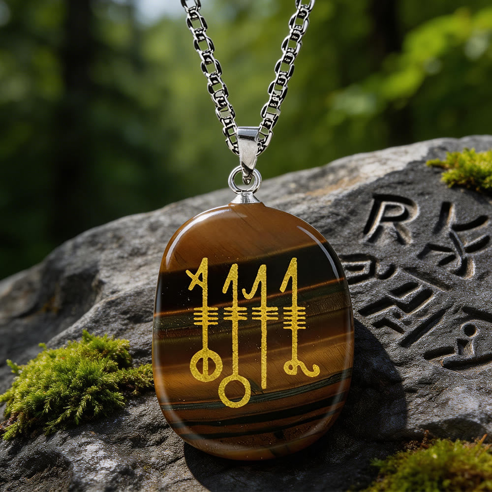 WorldNorse Svefnthorn Slumber Stave Crystal Necklace - Tiger's Eye - image 10