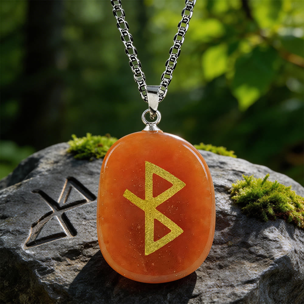 WorldNorse Viking Healing Bind Rune Vitality Crystal Necklace - Red Aventurine - image 8