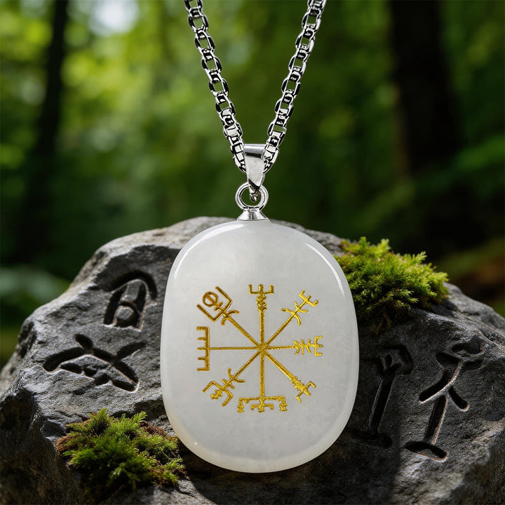 WorldNorse Vegvisir Runic Compass Guidance Crystal Necklace - Clear Quartz - image 8