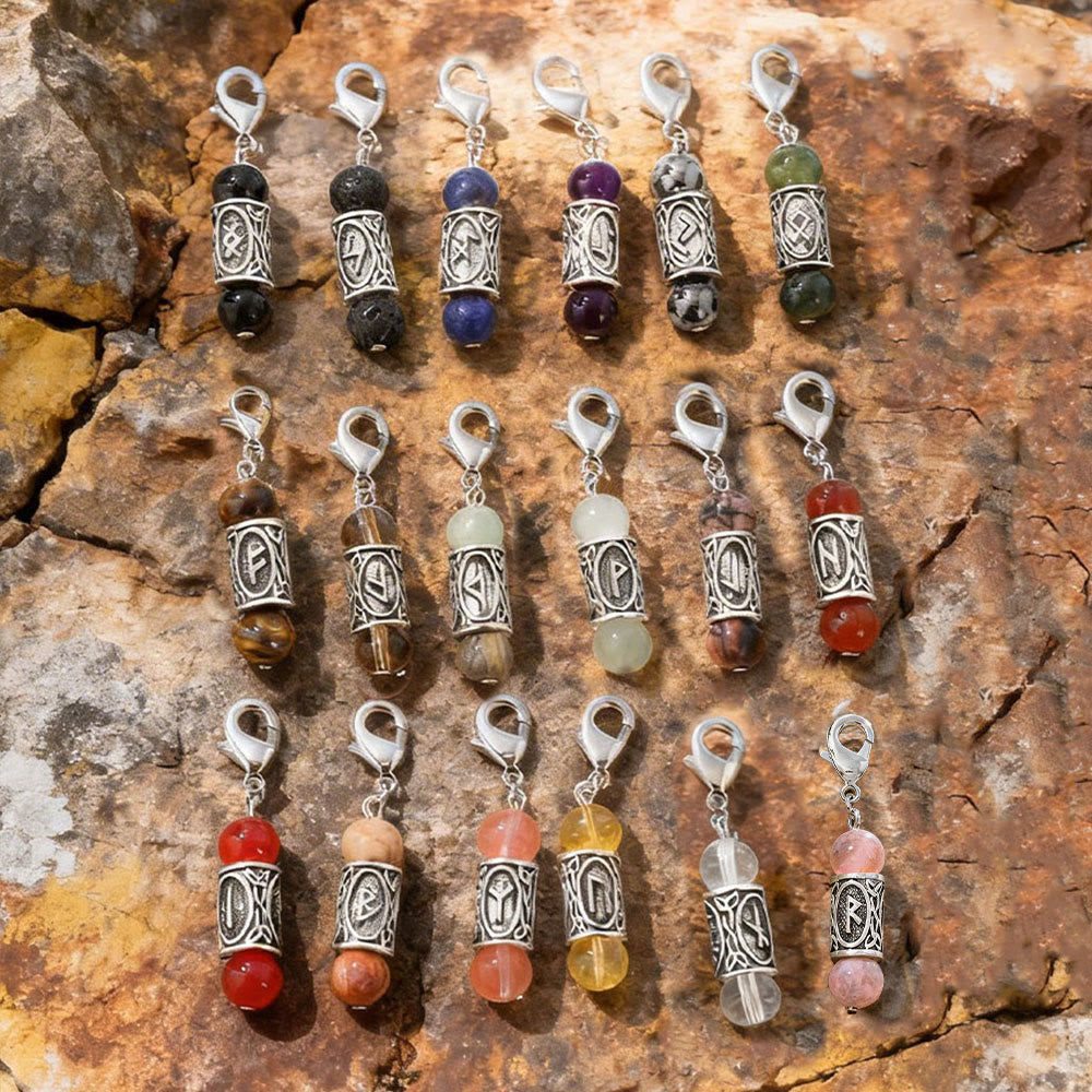 WorldNorse Viking Runic Talisman Crystal Bead Keychain – Handmade Norse ...