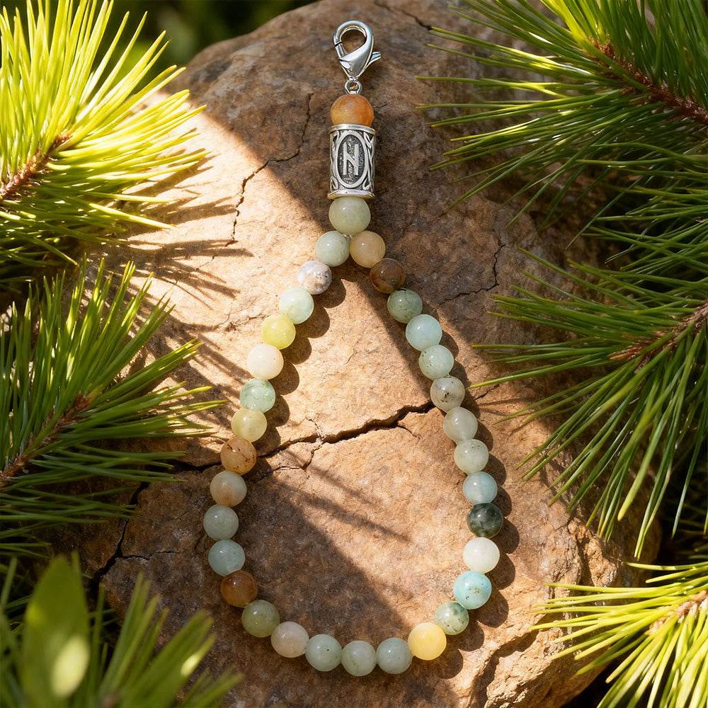 WorldNorse Rune Engraved Bead Charm Crystal Keychain - Amazonite - image 11