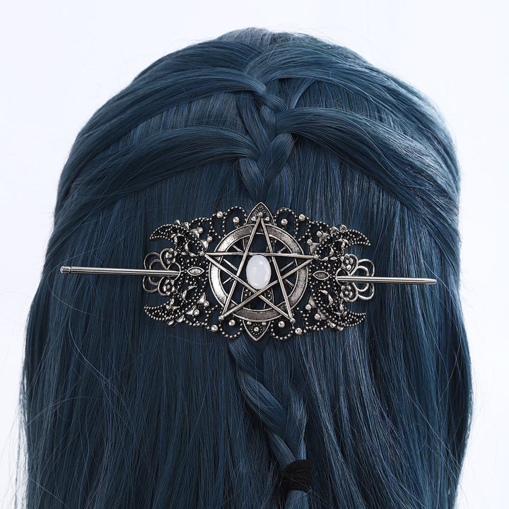 WorldNorse Pentagram Moon Filigree Hairpin - image 2