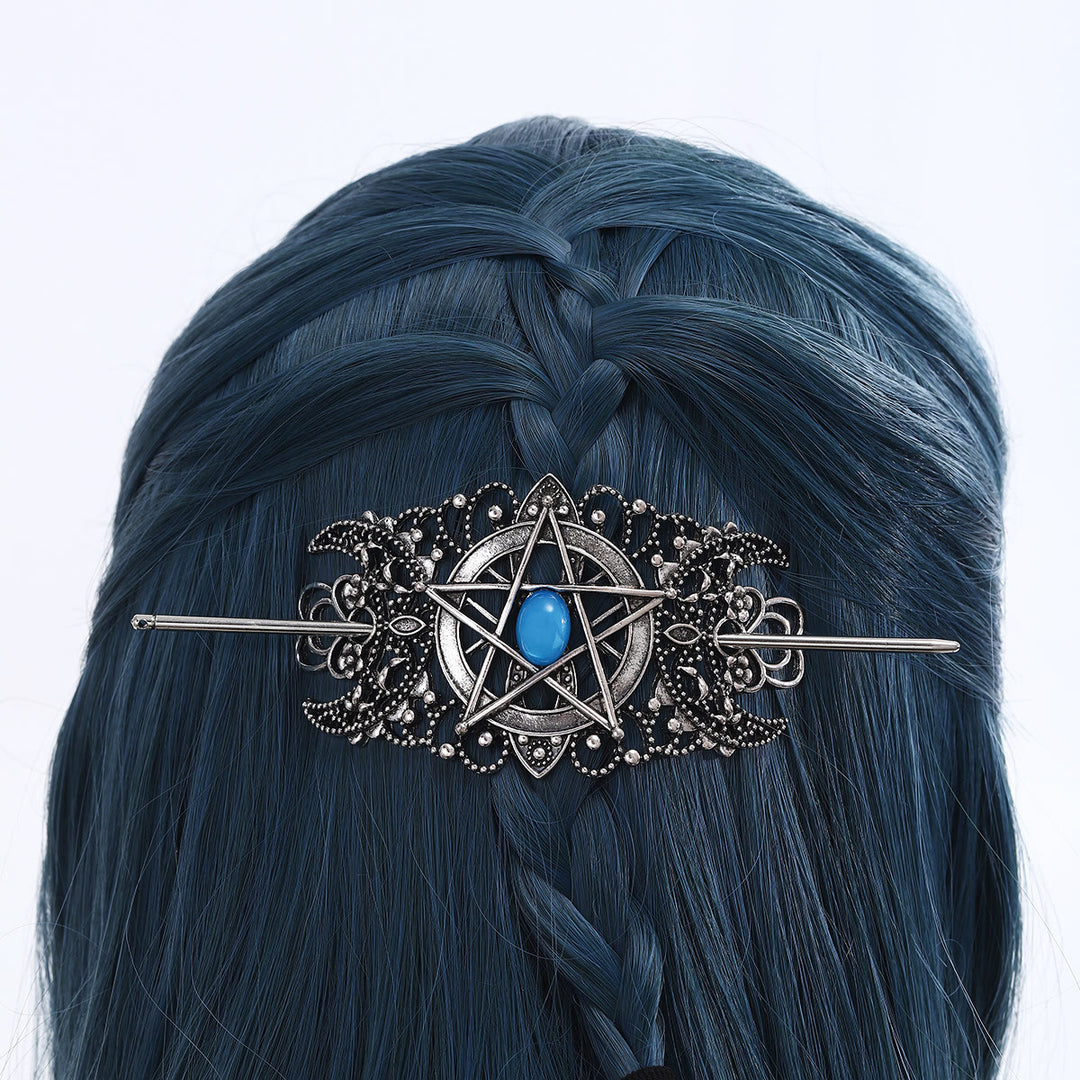 WorldNorse Pentagram Moon Filigree Hairpin - image 4