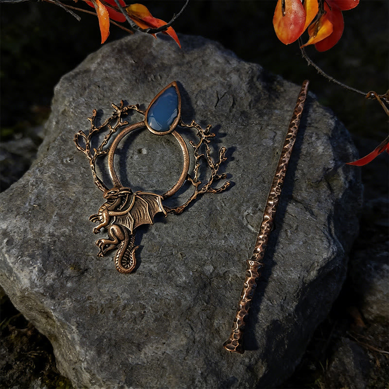WorldNorse Viking Norse Dragon Branch Jewel Hairpin - image 2