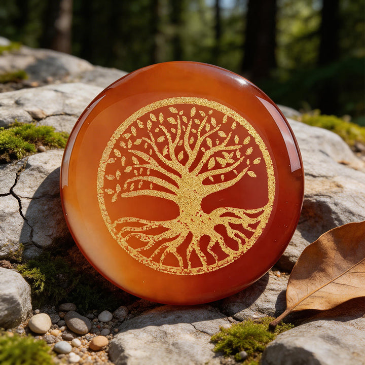 WorldNorse Tree of Life Protection Engraved Crystal Decor - Red Agate - image 9