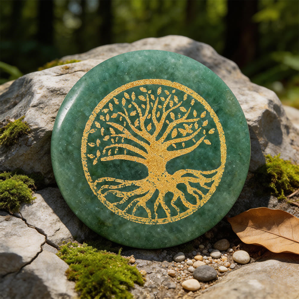WorldNorse Tree of Life Protection Engraved Crystal Decor - Green Aventurine - image 3