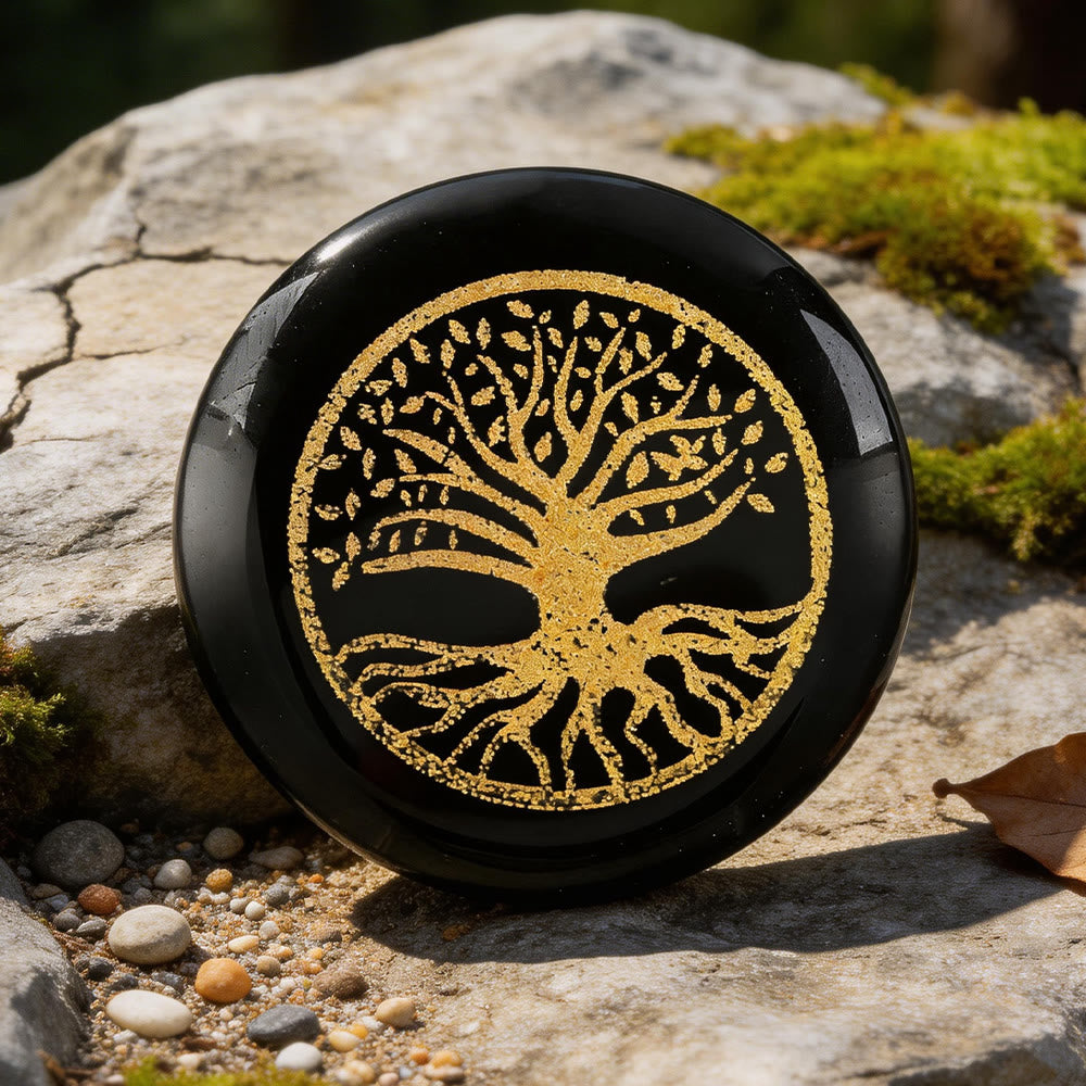 WorldNorse Tree of Life Protection Engraved Crystal Decor - Black Obsidian - image 5