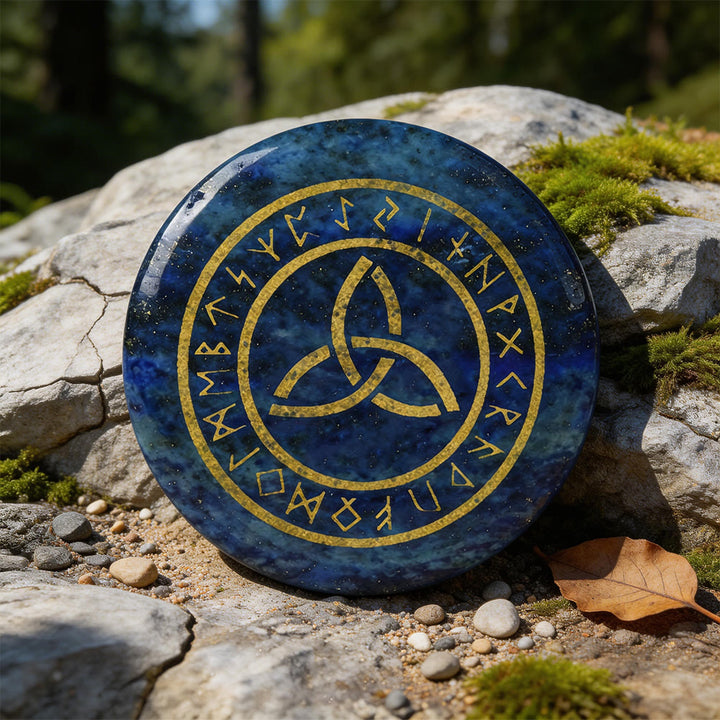 WorldNorse Triquetra Eternal Life Rune Crystal Decor - Lapis Lazuli - image 10