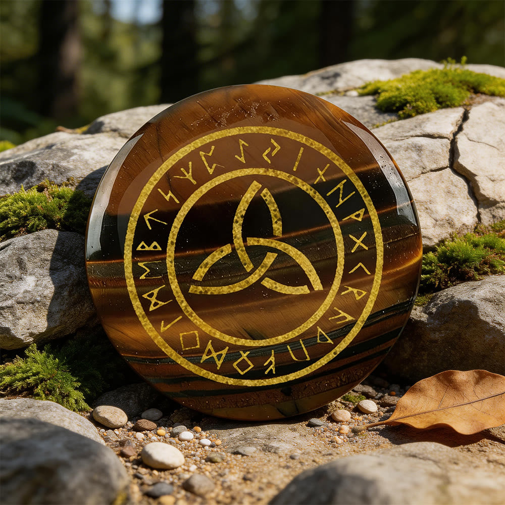 WorldNorse Triquetra Eternal Life Rune Crystal Decor - Tiger's Eye - image 4