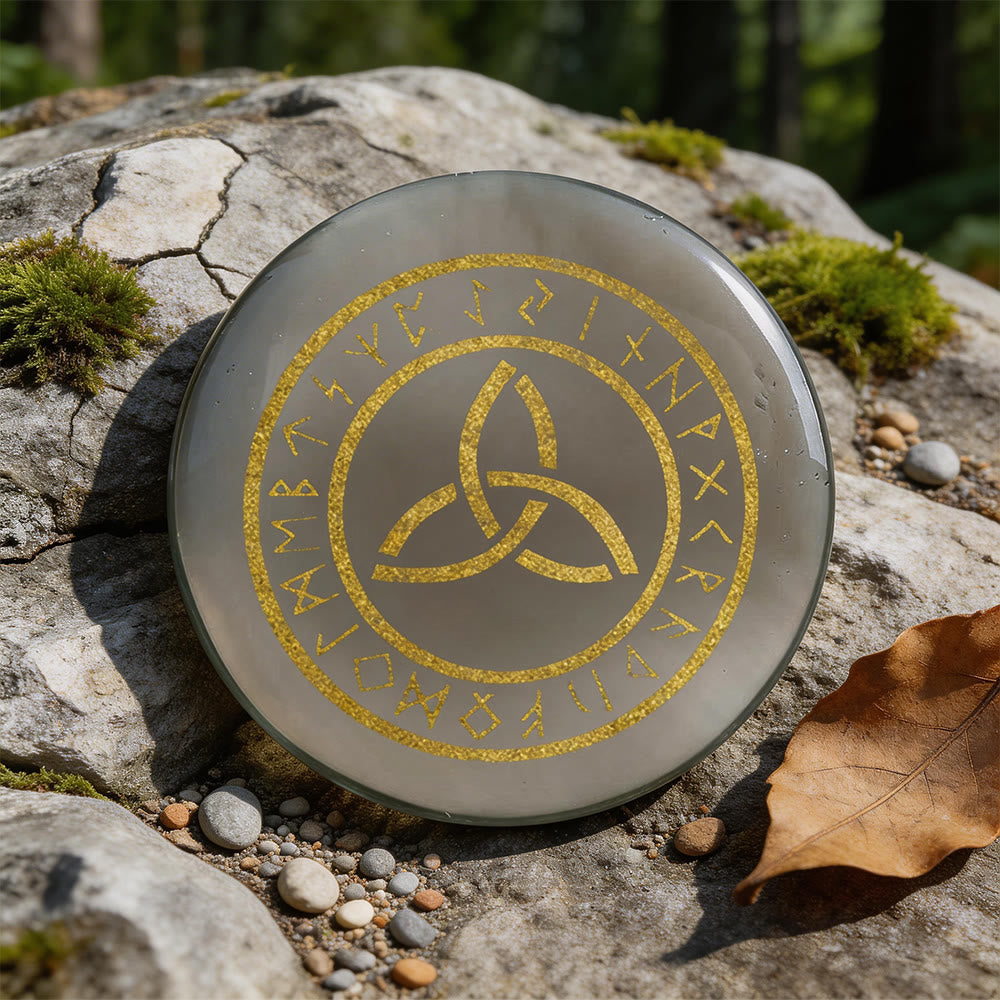 WorldNorse Triquetra Eternal Life Rune Crystal Decor - Clear Agate - image 11