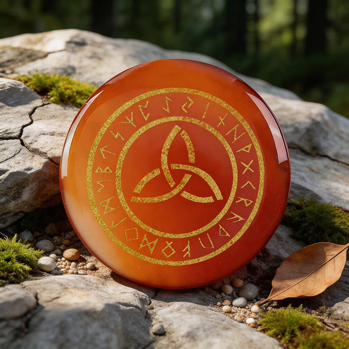 WorldNorse Triquetra Eternal Life Rune Crystal Decor - Red Agate - image 9