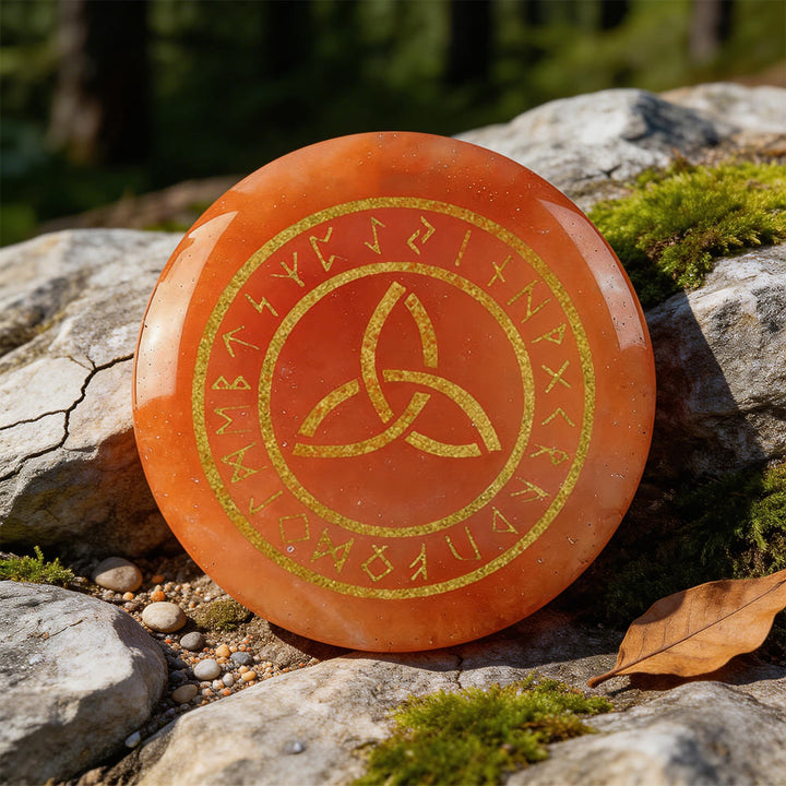 WorldNorse Triquetra Eternal Life Rune Crystal Decor - Red Aventurine - image 8