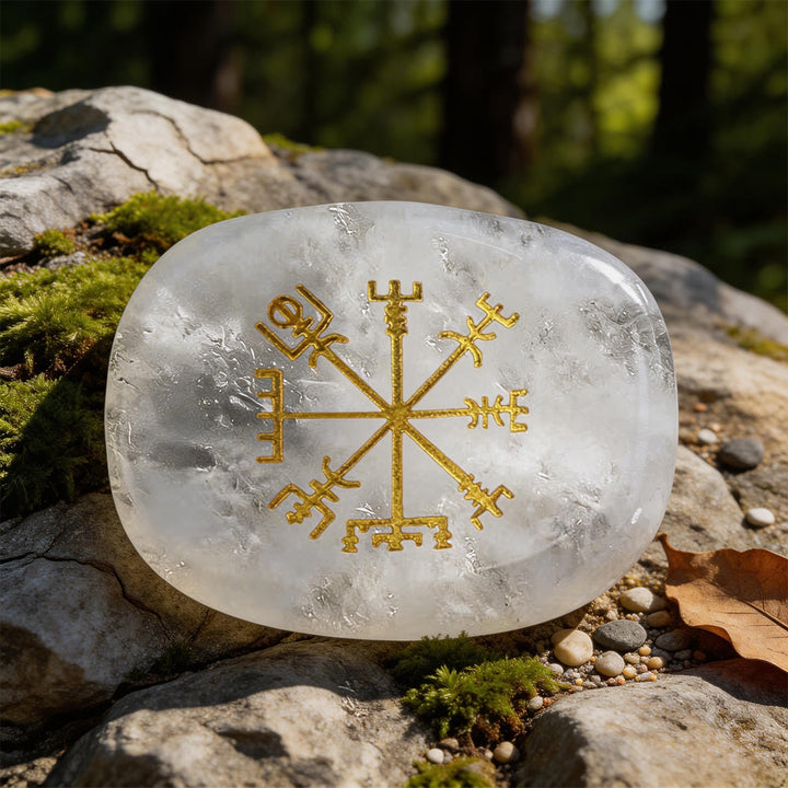 WorldNorse Vegvisir Compass Guidance Rune Crystal Decor - Clear Quartz - image 5