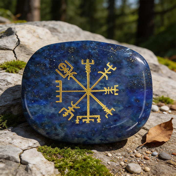 WorldNorse Vegvisir Compass Guidance Rune Crystal Decor - Lapis Lazuli - image 8