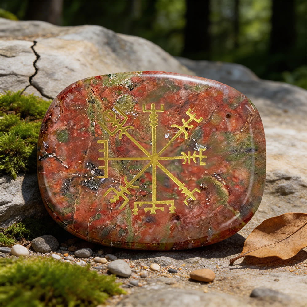 WorldNorse Vegvisir Compass Guidance Rune Crystal Decor - Unakite - image 10