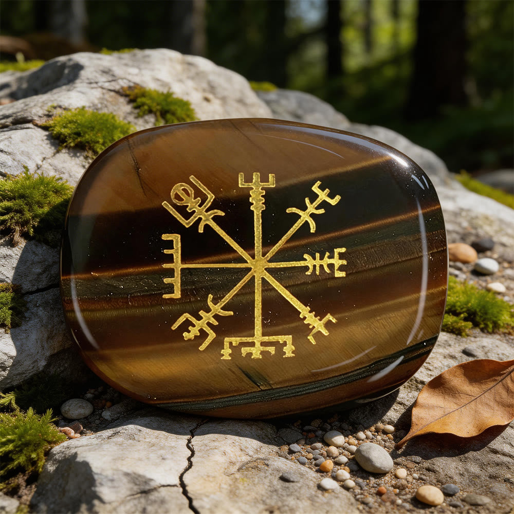 WorldNorse Vegvisir Compass Guidance Rune Crystal Decor - Tiger's Eye - image 14