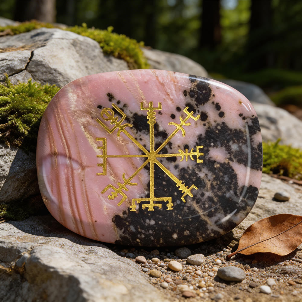 WorldNorse Vegvisir Compass Guidance Rune Crystal Decor - Rhodochrosite - image 12