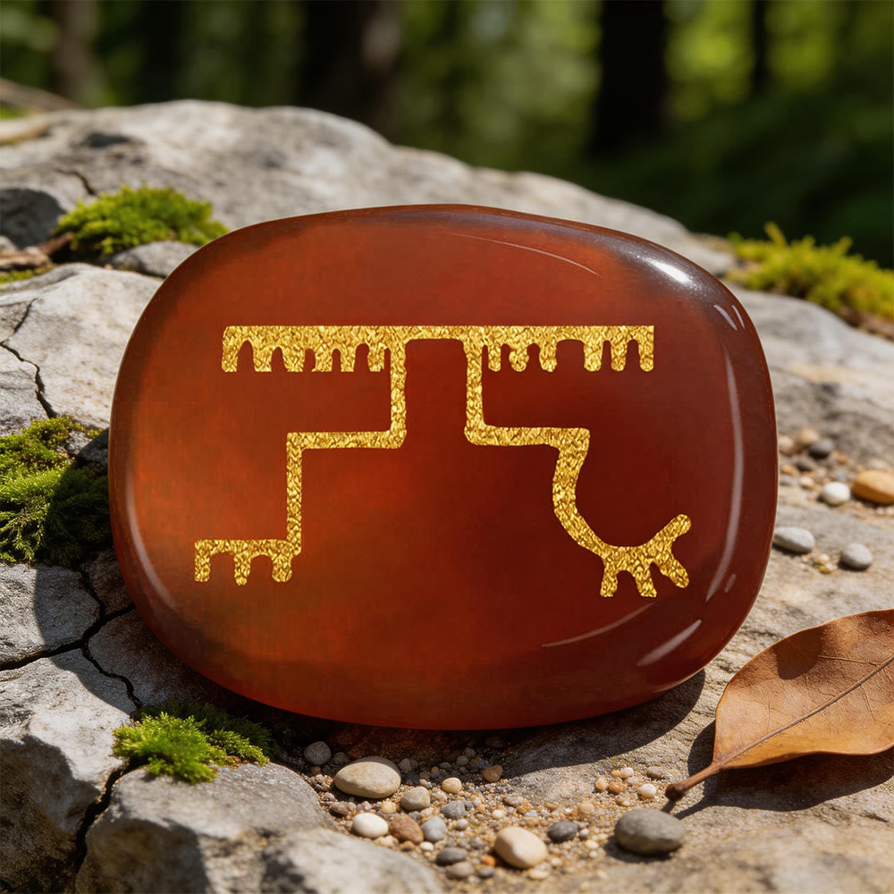 WorldNorse Gapaldur Resilient Triumph Rune Crystal Decor - Red Agate - image 4
