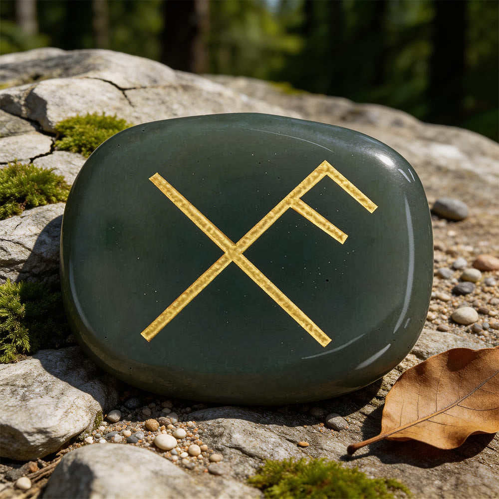 WorldNorse Gibo Auja Positive Fortune Rune Crystal Decor - India Agate - image 15