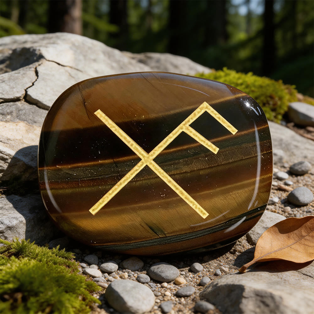 WorldNorse Gibo Auja Positive Fortune Rune Crystal Decor - Tiger's Eye - image 14
