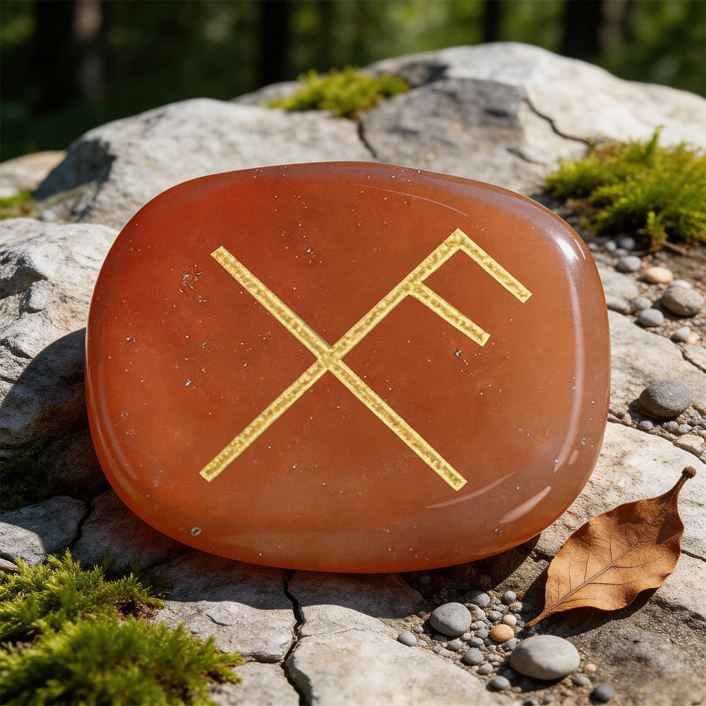WorldNorse Gibo Auja Positive Fortune Rune Crystal Decor - Red Aventurine - image 6