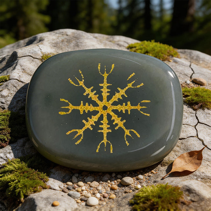 WorldNorse Helm of Awe Courage Protection Rune Crystal Decor - India Agate - image 15