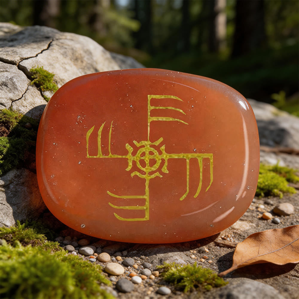 WorldNorse Ginfaxi Warrior Victory Rune Crystal Decor - Red Aventurine - image 6