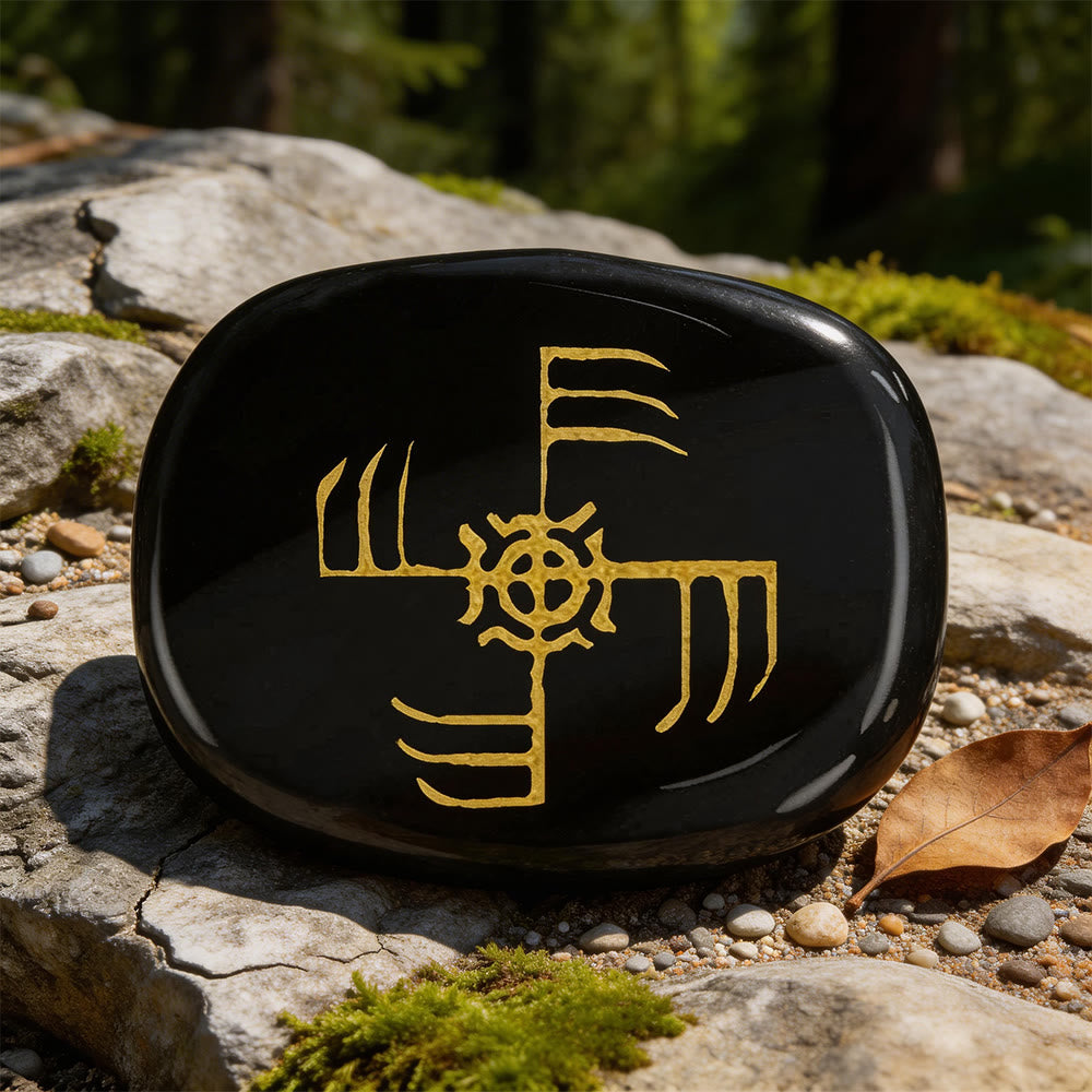WorldNorse Ginfaxi Warrior Victory Rune Crystal Decor - Black Obsidian - image 7