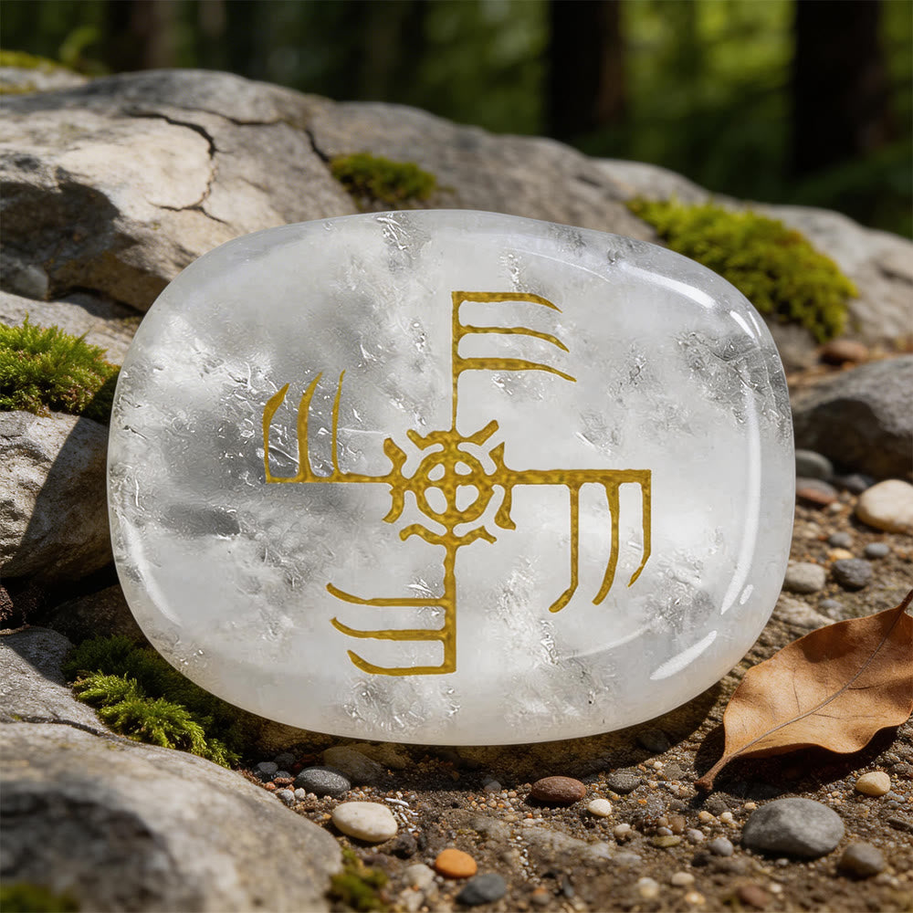 WorldNorse Ginfaxi Warrior Victory Rune Crystal Decor - Clear Quartz - image 5