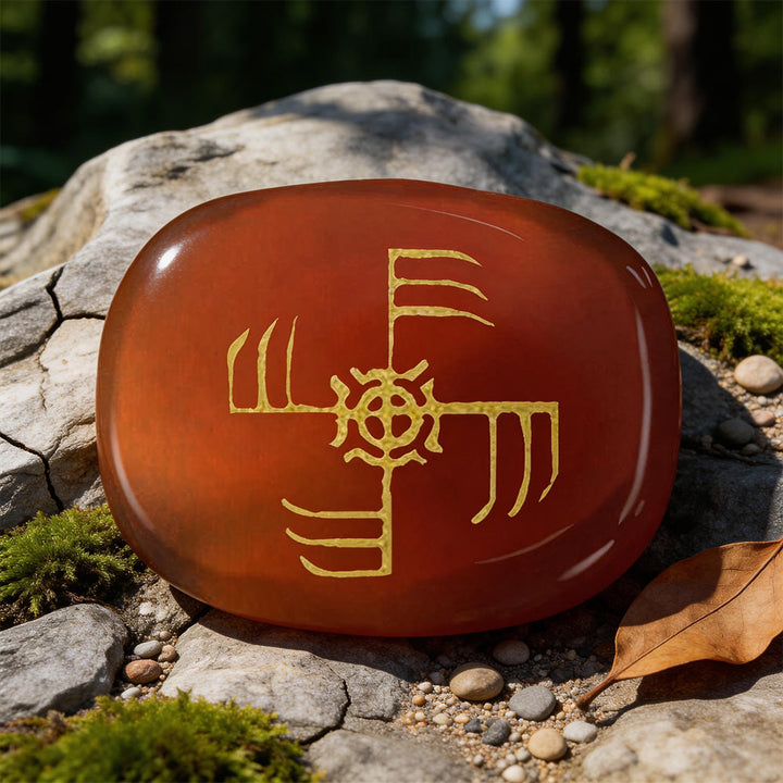 WorldNorse Ginfaxi Warrior Victory Rune Crystal Decor - Red Agate - image 4