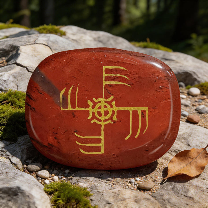 WorldNorse Ginfaxi Warrior Victory Rune Crystal Decor - Red Jasper - image 3
