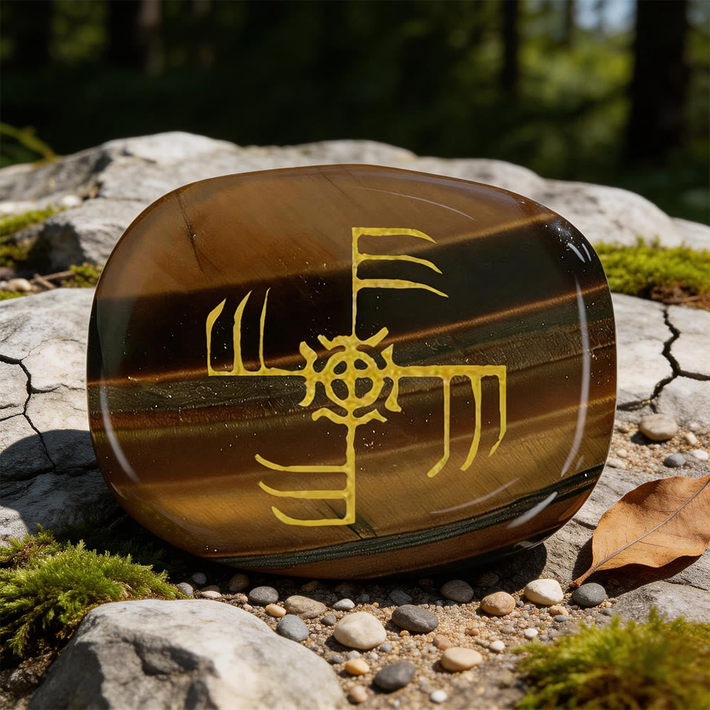 WorldNorse Ginfaxi Warrior Victory Rune Crystal Decor - Tiger's Eye - image 14