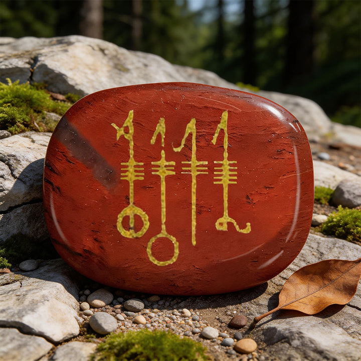 WorldNorse Viking Svefnthorn Restful Peace Rune Crystal Decor - Red Jasper - image 3