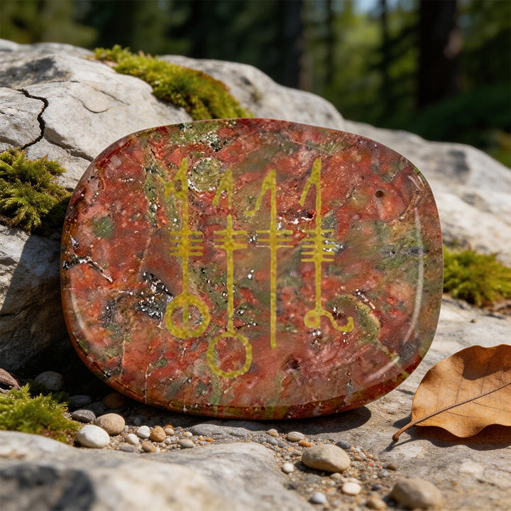 WorldNorse Viking Svefnthorn Restful Peace Rune Crystal Decor - Unakite - image 10