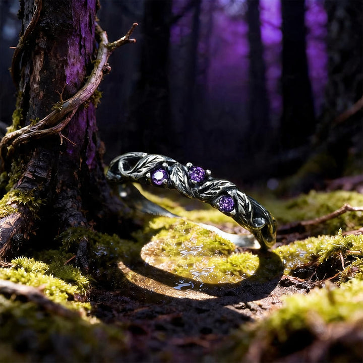 WorldNorse Seidr Vine Amethyst Ring - UK Size T1/2 (US 10) - image 0