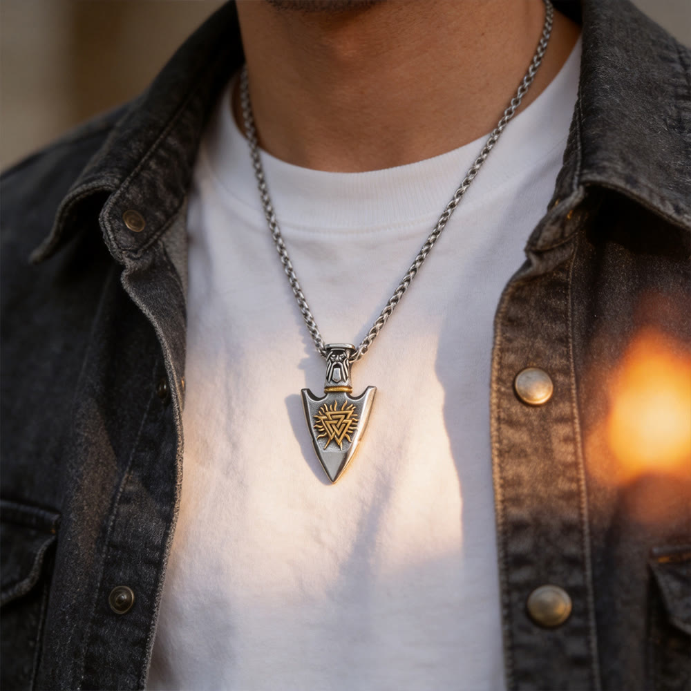 WorldNorse Vegvisir Valknut Retro Arrowhead Necklace - image 11