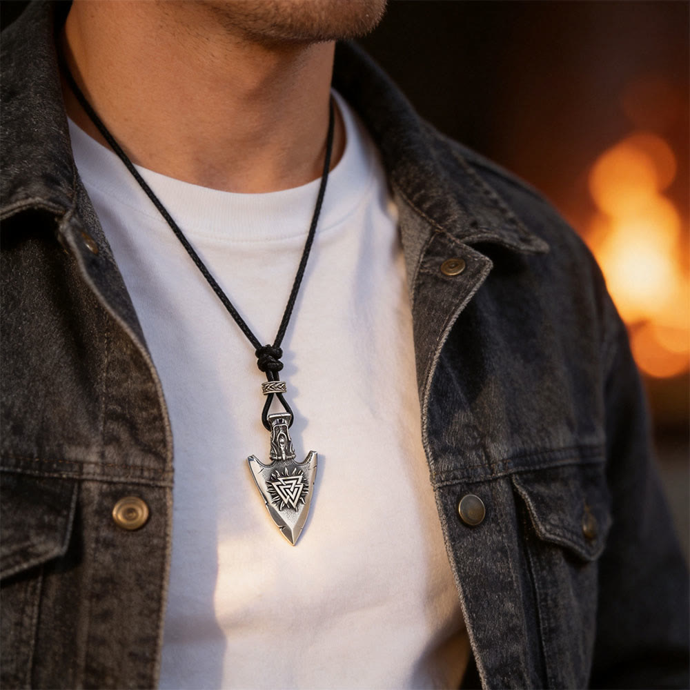 WorldNorse Vegvisir Valknut Retro Arrowhead Necklace - image 5