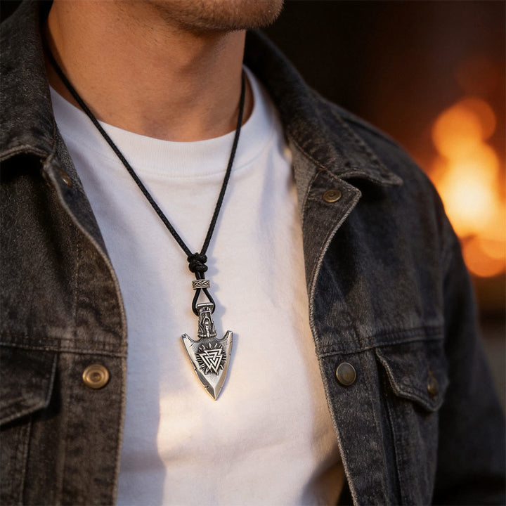 WorldNorse Vegvisir Valknut Retro Arrowhead Necklace - image 5