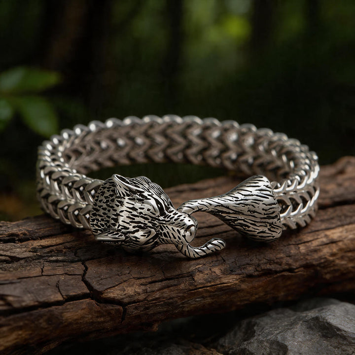 WorldNorse Norse Viking Amulet Odin's Wolf Bracelet - Silver - 23cm - image 2