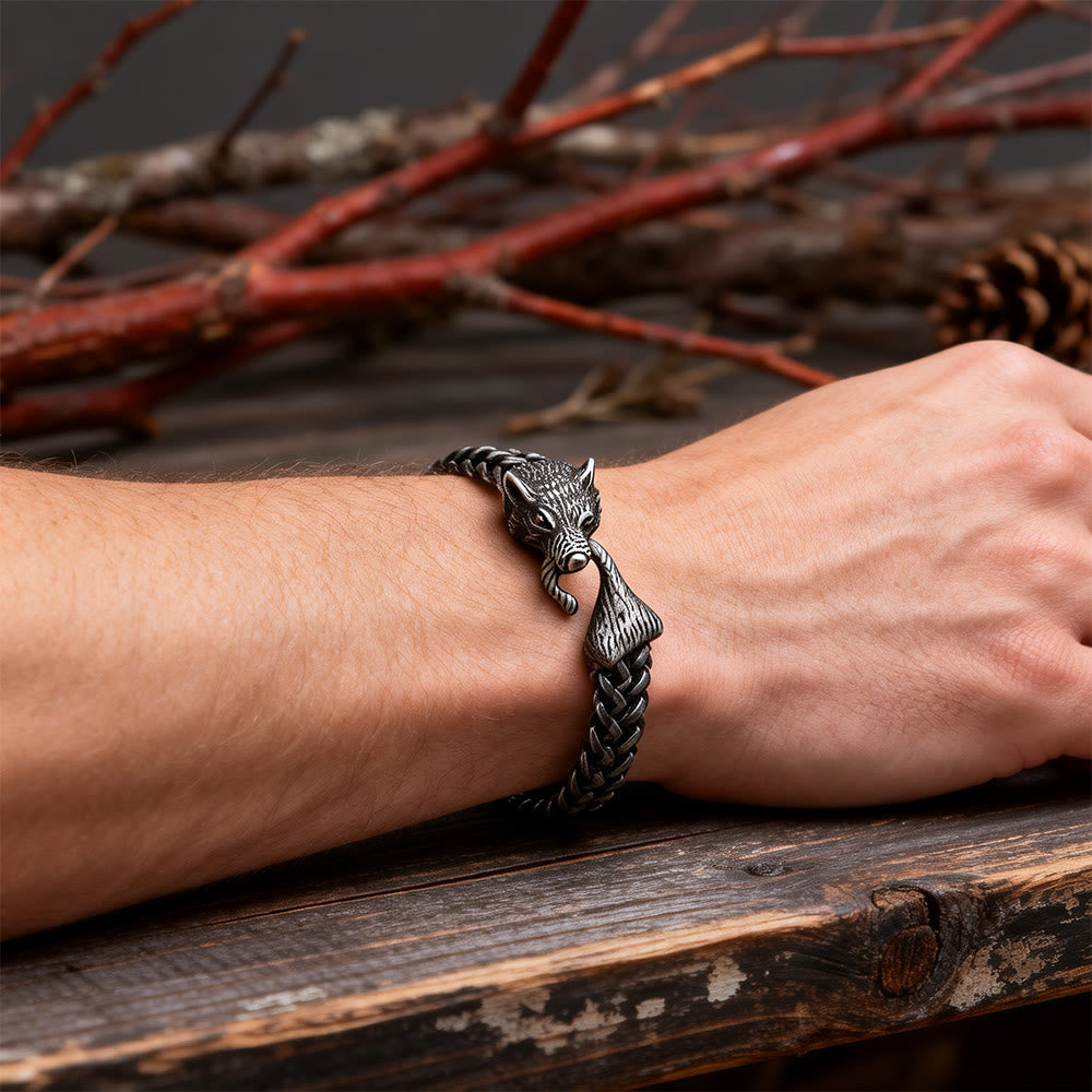 WorldNorse Norse Viking Amulet Odin's Wolf Bracelet - image 1