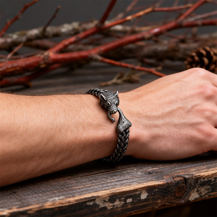 WorldNorse Norse Viking Amulet Odin's Wolf Bracelet - image 1