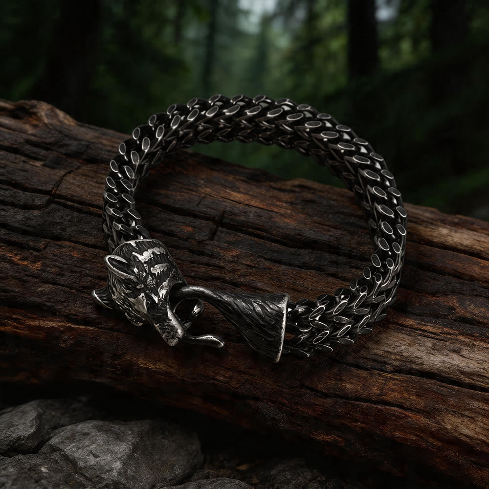 WorldNorse Norse Viking Amulet Odin's Wolf Bracelet - Black - 23cm - image 6