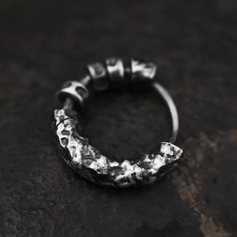 WorldNorse Handcrafted 999 Silver Hammered Rugged Ring Earrings - image 4